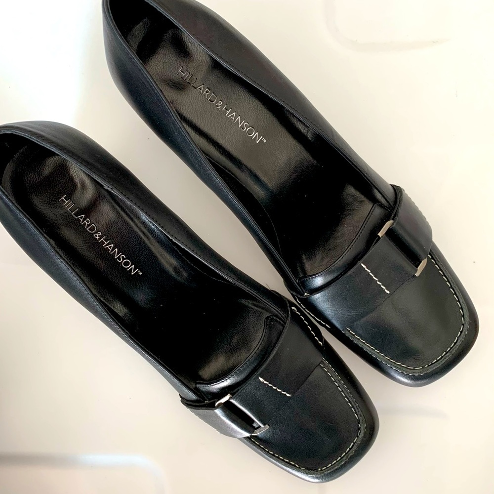 Hillard & Hanson Bandit Black Leather Heels